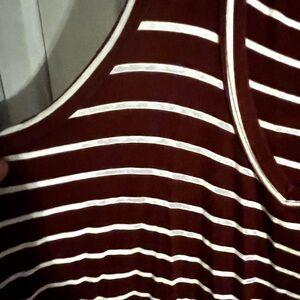 Old Navy Maroon and White Striped Tank